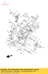 yamaha 22BF197B0000 moldura protetora - Lado inferior