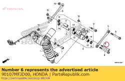 Aqui você pode pedir o parafuso, soquete, 10x70 em Honda , com o número da peça 90107MFJD00: