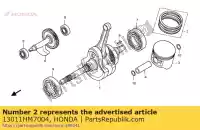 13011HM7004, Honda, conjunto de anéis, pistão honda trx400fw fourtrax foreman 400 , Novo