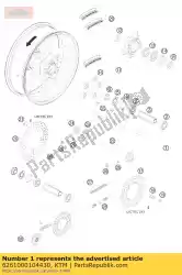 Aqui você pode pedir o roda traseira cpl. 990 sm-r 09 em KTM , com o número da peça 6261000104430: