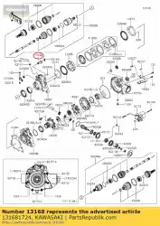 hendel, diff kvf650-a1 van Kawasaki, met onderdeel nummer 131681724, bestel je hier online: