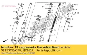 Honda 51433MBAJ50 veer, olieslot - Onderkant