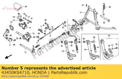 Ici, vous pouvez commander le câble comp., rr. Frein auprès de Honda , avec le numéro de pièce 43450KS4710: