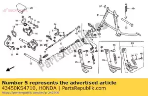 Honda 43450KS4710 cable comp., rr. freno - Lado inferior