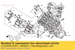 Honda 12204MCJ305 prowadnica, zawór (os) - Dół