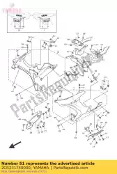 Aqui você pode pedir o fica farol em Yamaha , com o número da peça 2CR231740000: