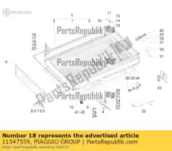 Qui puoi ordinare staffa cerniera sinistra da Piaggio Group , con numero parte 11547559:
