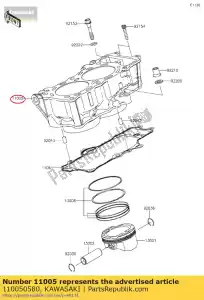 kawasaki 110050580 cilindermotor er650ecf - Onderkant