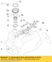 Aprilia 975153, Zbiornik paliwa, OEM: Aprilia 975153