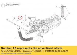 aprilia AP3LAA000010 pomp-cilinder slang - Onderkant