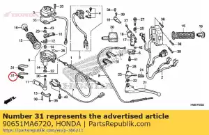 Honda 90651MA6720 bande, faisceau de câbles - La partie au fond