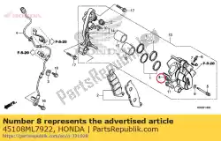 Aqui você pode pedir o mola, almofada (nissin) em Honda , com o número da peça 45108ML7922: