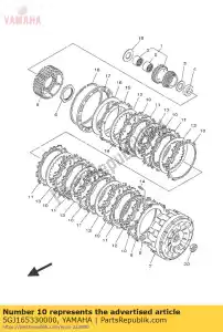 yamaha 5GJ165330000 spring, clutch - Bottom side