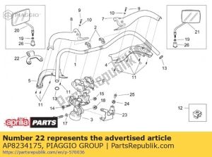 aprilia AP8234175 koplamp steun klem - Onderkant