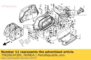 honda 75826634300 vedação, painel interno, 15 mm - Lado inferior