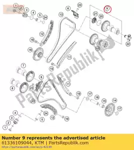 ktm 61336109044 árvore de cames inre cpl. - Lado inferior