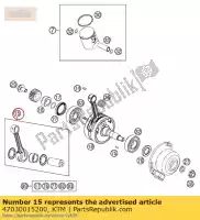 47030015200, KTM, conectar. varilla reparacion set 85 sx gasgas husqvarna ktm  sx sxs 85 851714 851916 2014 2015 2016 2017 2018 2019 2020 2021, Nuevo