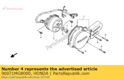 Here you can order the bolt, flange socket, 6x16 from Honda, with part number 90071MG8000: