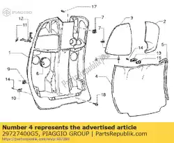 Ici, vous pouvez commander le rabat auprès de Piaggio Group , avec le numéro de pièce 29727400G5: