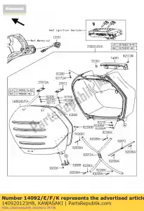 kawasaki 140920123H8 cubierta, bolsa lateral, rh, ébano zg1400 - Lado inferior