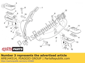 aprilia AP8144514 reposapiés trasero derecho goma - Lado inferior