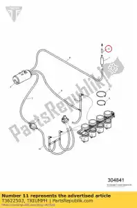 triumph T3622503 pipe, fuel tank, overflow, 40mm - Bottom side