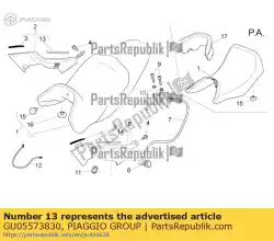 Ici, vous pouvez commander le sticker carénage côté droit auprès de Piaggio Group , avec le numéro de pièce GU05573830: