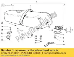 Ici, vous pouvez commander le selle auprès de Piaggio Group , avec le numéro de pièce CM0278010061: