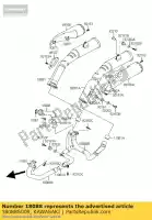 18088S009, Kawasaki, rura wydechowa, prawa kawasaki klv  a klv1000 1000 , Nowy