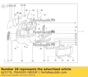 Piaggio Group 623776 maletero interno - Lado inferior