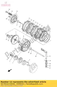 yamaha 5D7E63210000 plaat, wrijving - Onderkant