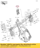 1403707686C, Kawasaki, tela, rh, ébano kx450hgf kawasaki  kx 250 450 2016 2017 2018 2019 2020 2021, Novo