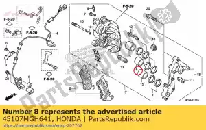 Honda 45107MGH641 pistón a, 25 - Lado inferior