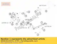 69003023033, KTM, stojak boczny kpl. ktm rc orange australia europe france japan white ps usa 1190 1200 8 08 09, Nowy