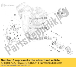 Aprilia AP8101722, Clip de tuyau d25x8.6, OEM: Aprilia AP8101722