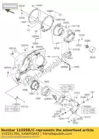 110551780, Kawasaki, beugel, gericht, rechts vn1700b9f kawasaki vn vulcan 1700 2009 2010 2011 2012 2013 2014 2015 2016, Nieuw