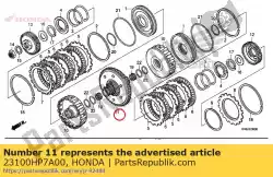 Aquí puede pedir engranaje comp., transmisión primaria de Honda , con el número de pieza 23100HP7A00: