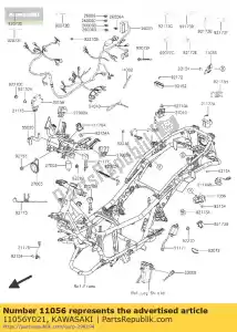 kawasaki 11056Y021 suporte, assento sc300aef - Lado inferior