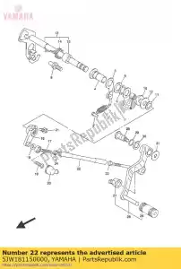 yamaha 5JW181150000 varilla, cambio - Lado inferior