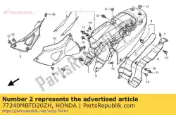 Here you can order the cowl, seat *nh359m * (nh359m mute black metallic) from Honda, with part number 77240MBTD20ZH: