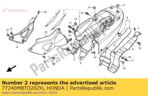 honda 77240MBTD20ZH cowl, seat *nh359m * (nh359m mute black metallic) - Bottom side