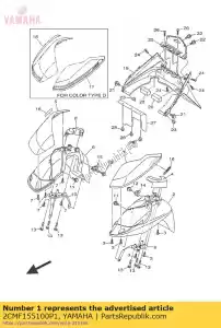 yamaha 2CMF155100P1 fender, over - Bottom side