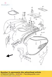suzuki 4790010F20FG1 cover assy,side - Bottom side