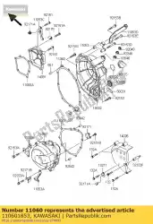 Aquí puede pedir junta, tapa del embrague zx600-g1 de Kawasaki , con el número de pieza 110601853: