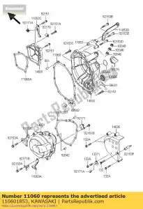 kawasaki 110601853 junta, tapa del embrague zx600-g1 - Lado inferior