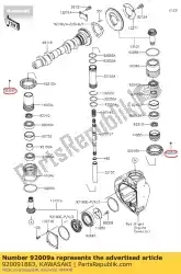 Aquí puede pedir tornillo, contratuerca ej650-a1 de Kawasaki , con el número de pieza 920091883: