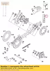 Aquí puede pedir rueda trasera 2,50x18 'hizo de KTM , con el número de pieza 58310001044: