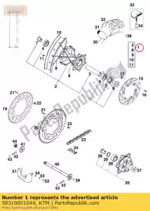 ktm 58310001044 rueda trasera 2,50x18 'hizo - Lado inferior