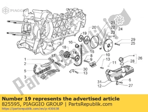 aprilia 825595 piñón de distribución - Lado inferior