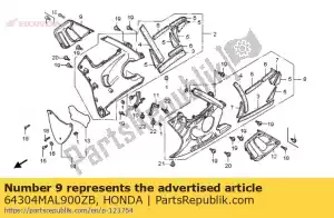 Honda 64304MAL900ZB deksel set, r. onderste kap (w - Onderkant